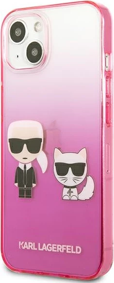 Mbështjellës Karl Lagerfeld KLHCP13STGKCP për iPhone 13 mini 5.4", hardcase, rozë Gradient Ikonik Karl & Choupette