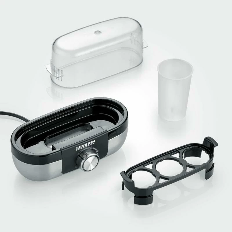 zjerëse vezësh Severin EK 3163, 3 vezë, çelik inoksi, e zezë