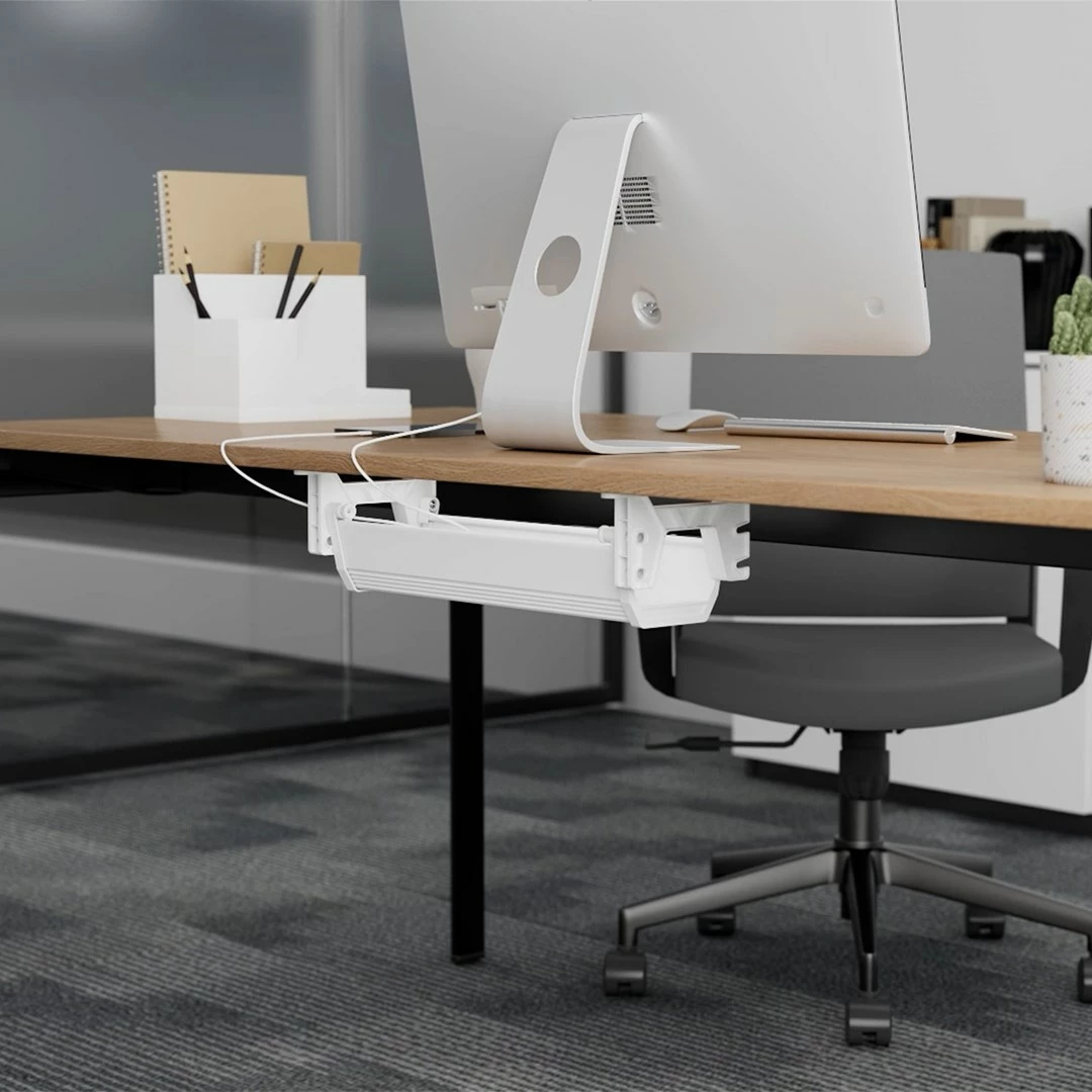 Organizues kabllosh Maclean MC-106 W, nën tavolinë, i bardhë