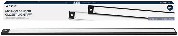 Llambë inteligjente Yeelight Motion Sensor Closet Light A60, 60cm, 2700K, e zezë