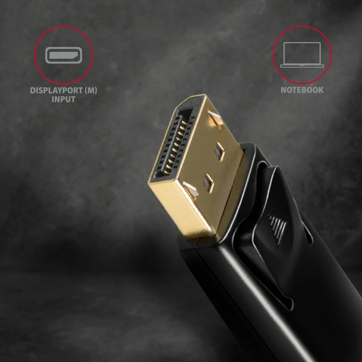 Adapter aktiv AXAGON RVD-HI14N DisplayPort në HDMI, 4K/30Hz, 18cm, zi