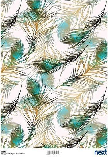 Letër orizi Next me dizajn pendë palloi, 21x29cm