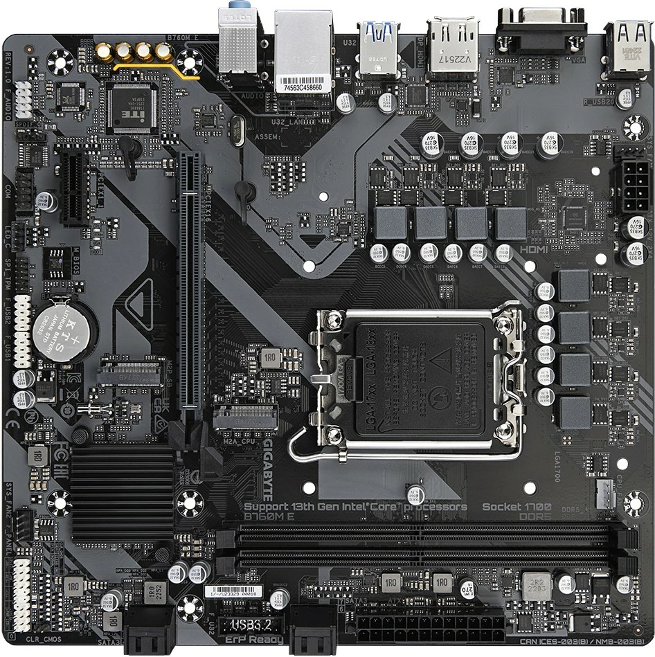 Pllakë amë Gigabyte B760M E, Socket 1700, micro ATX
