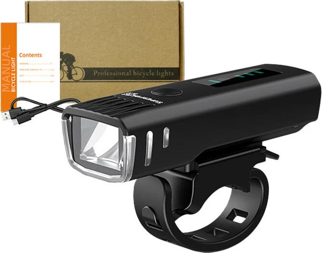 Dritë biçiklete Superfire BL10, LED, 1500 mAh, e zezë