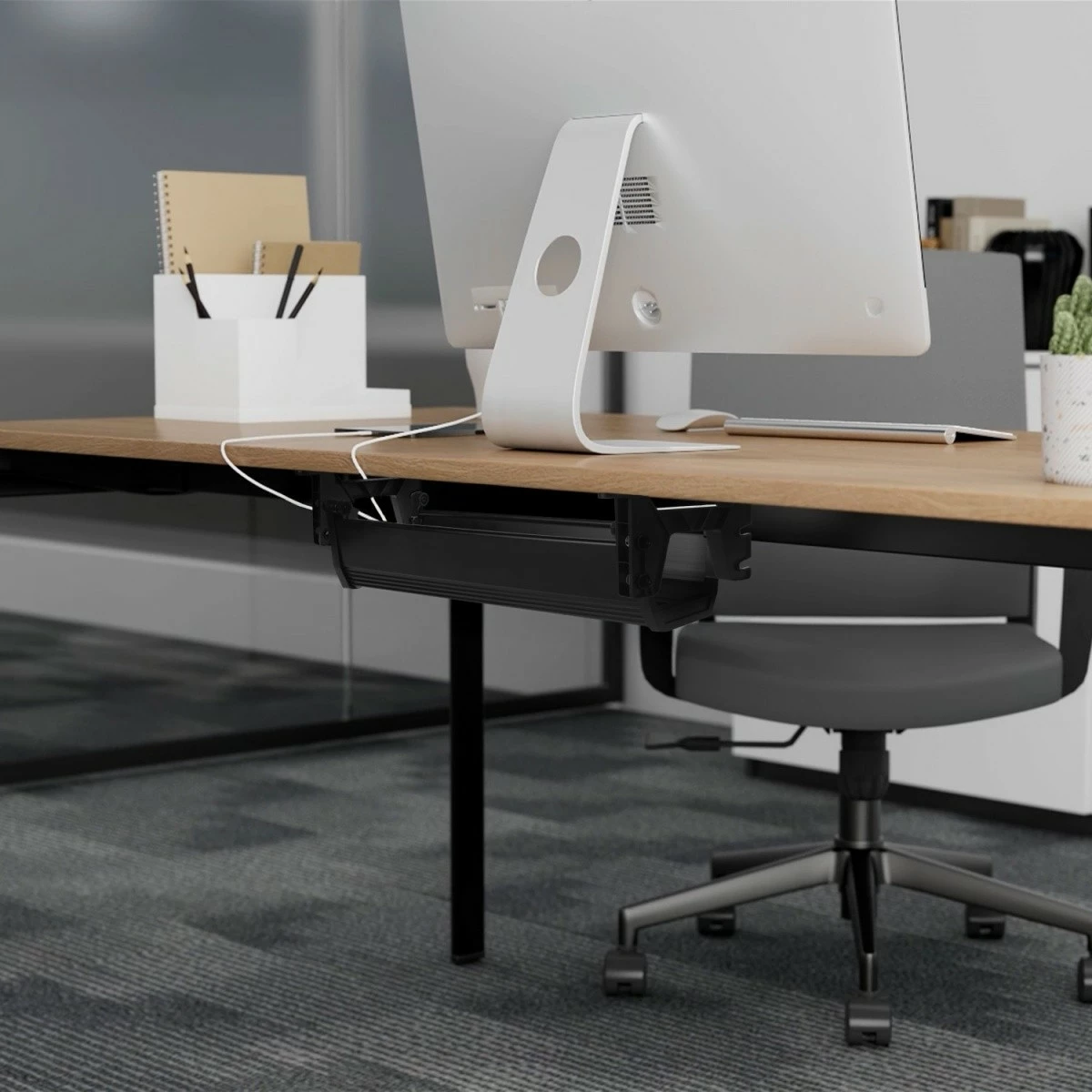 Organizues kabllosh nën tavolinë Maclean MC-106B, i zi