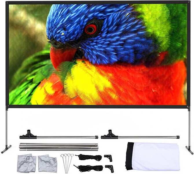 Ekran portativ për projektor BlitzWolf BW-VS6, 80 inç, 4K, me qëndrim, i bardhë