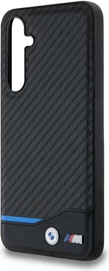 Mbështjellës BMW Leather Carbon për Samsung Galaxy A55, i zi