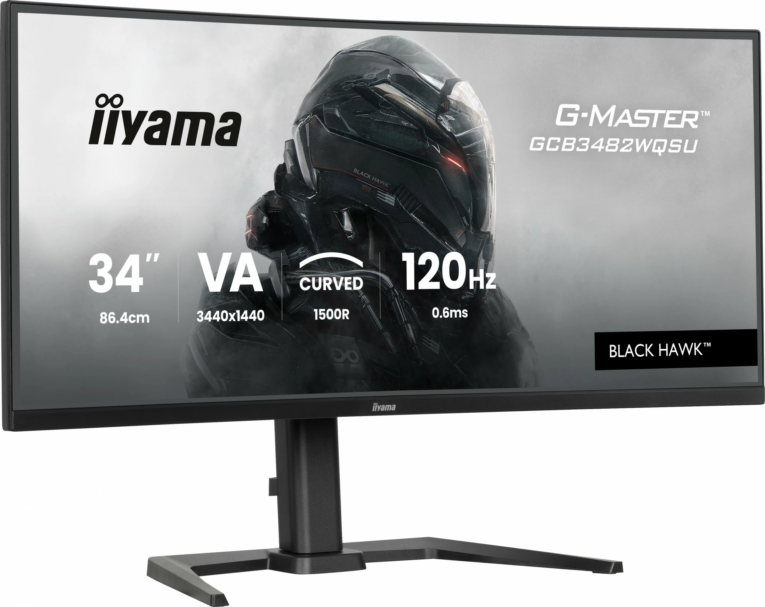 Monitor gaming iiyama G-Master GCB3482WQSU-B1, 34 inç, UltraWide, 3440x1440, 120Hz, i zi