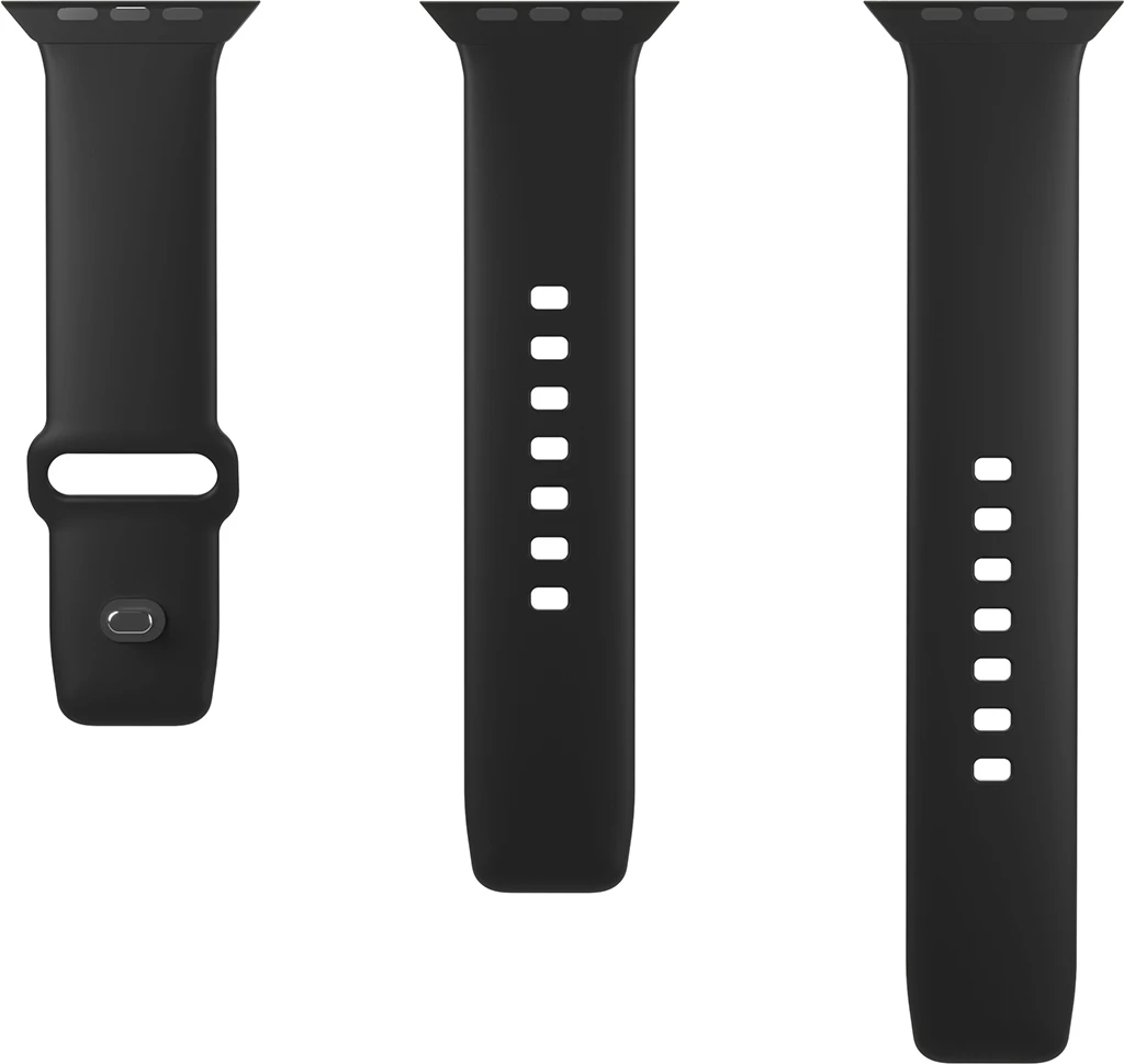 Rrip silikoni për Apple Watch Puro Icon, 42/44/45/49 mm, i zi, set prej 2 copë