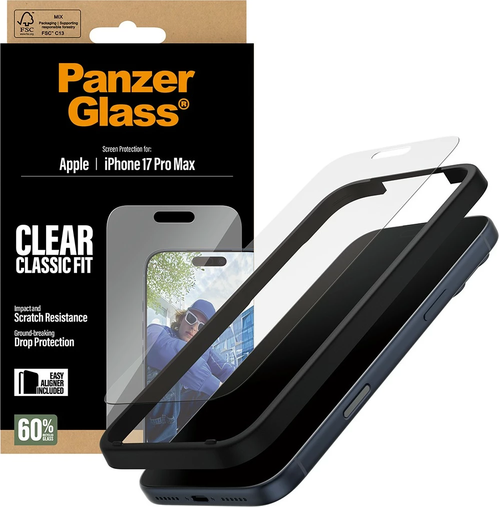 Mbrojtës ekrani PanzerGlass për iPhone 17 Pro Max Classic Fit