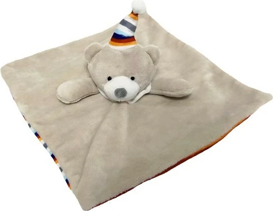 Lodër pelushi TULILO Miluś Bear me batanije, 25x25 cm, Bezhe/Gri