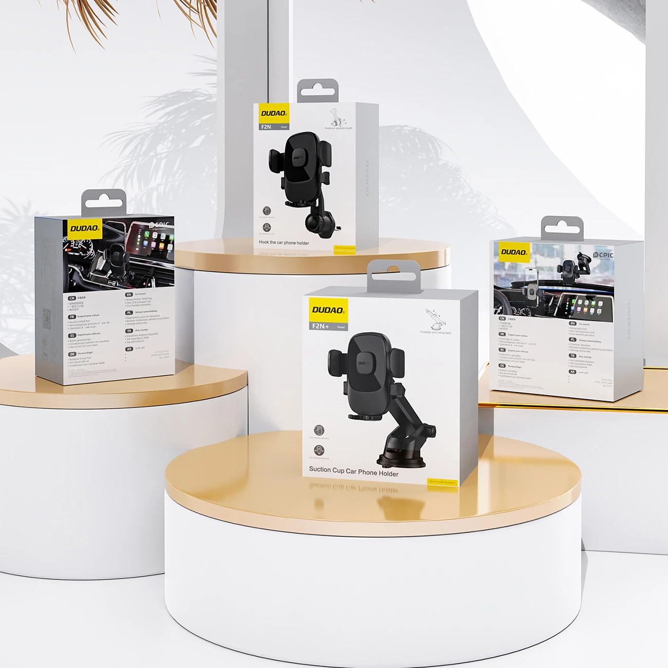 Mbajtës celulari Dudao F2N për ventilator ajri, 360°, i zi