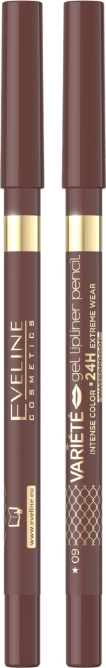 Laps për buzë Eveline Cosmetics Waterproof Gel Lip Contour Pencil 09 për femra, 1 copë