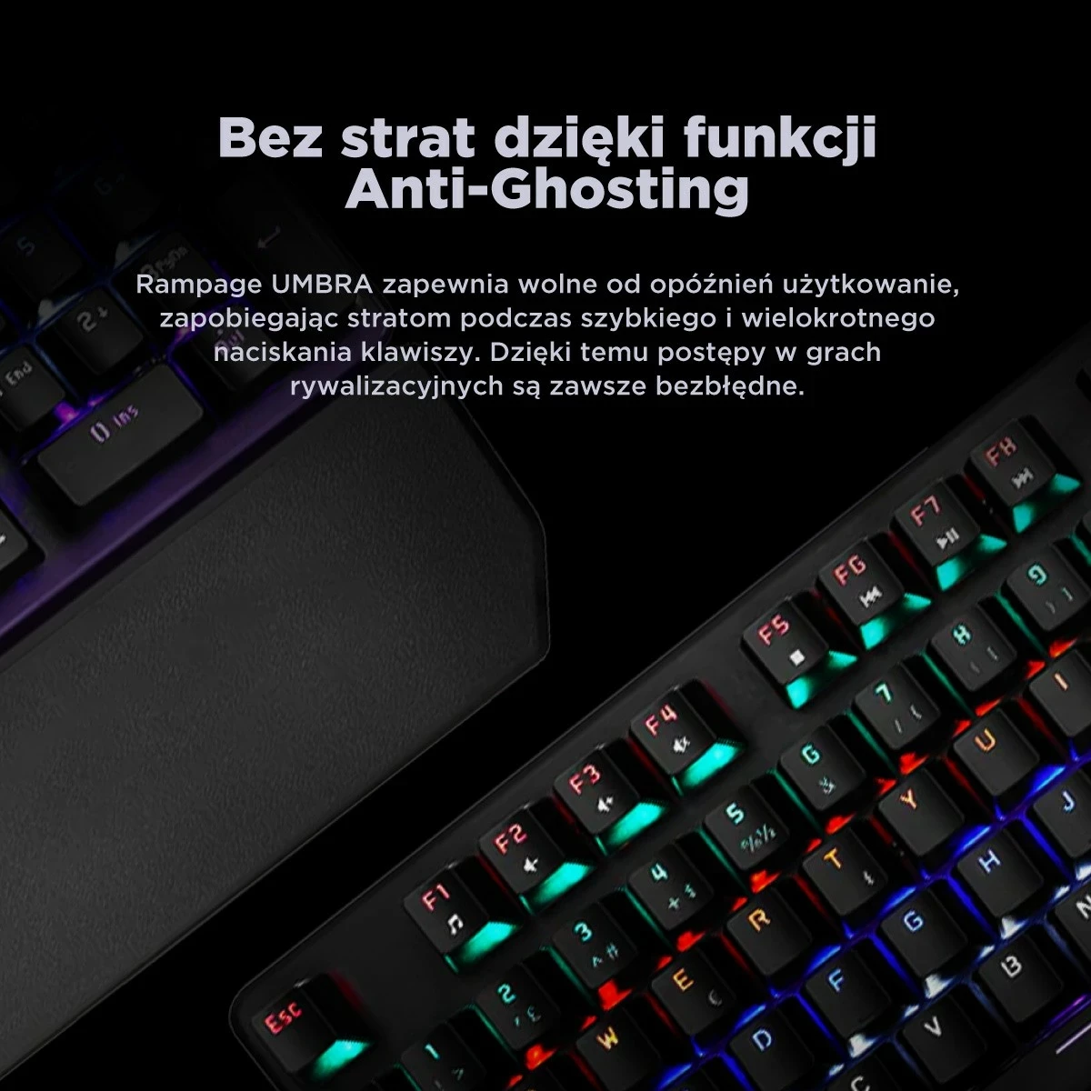 Tastierë mekanike Rampage KB-R86 UMBRA Blue Switch, e zezë