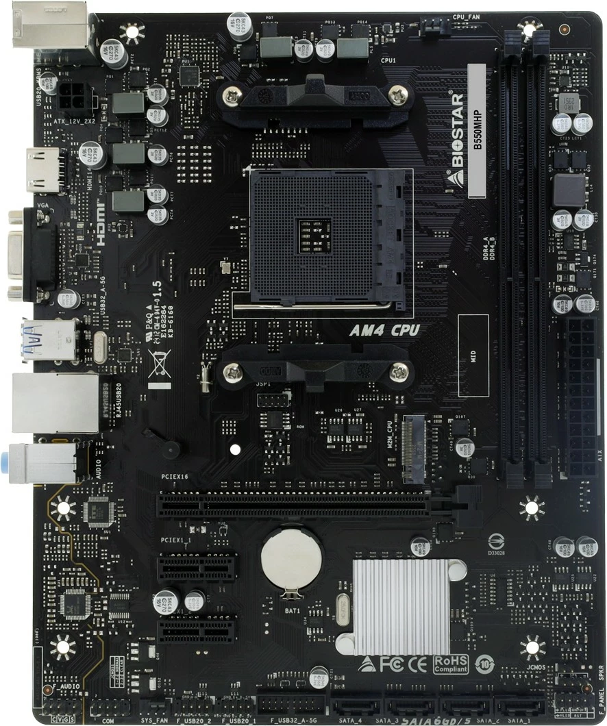 Pllakë amë Biostar B550MHP, AMD, Socket AM4, 64 GB, e zezë