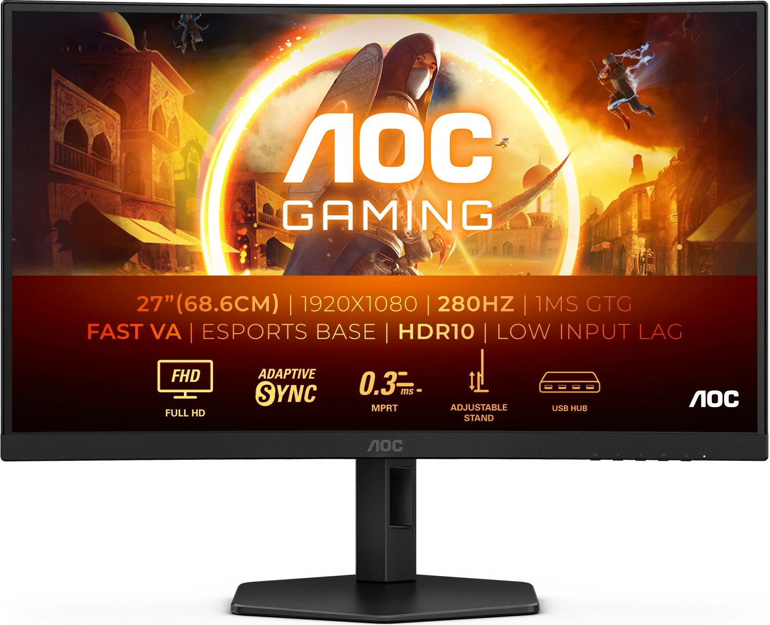 Monitor AOC G4 C27G4ZXU, 27", Full HD, 280Hz, i zi