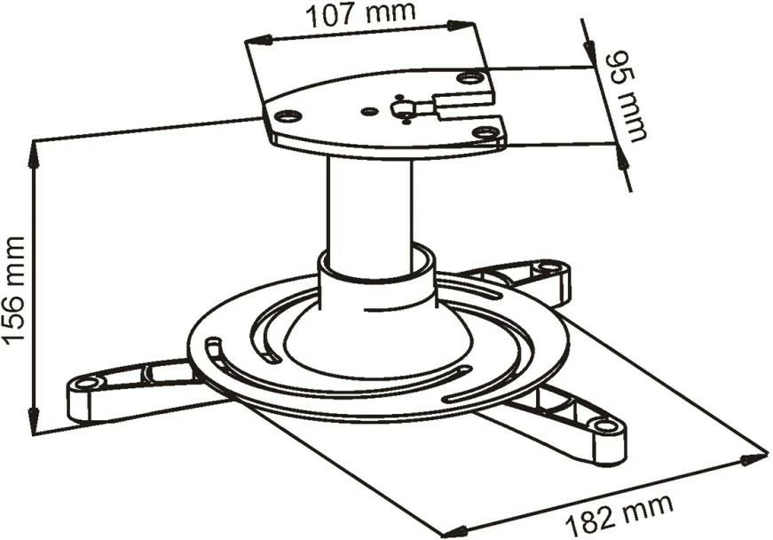 Mbajtëse tavani për projektor ART RAMART P-101, 16cm, 15kg, Argjendtë