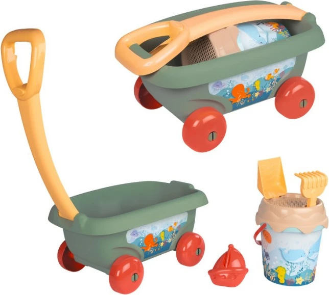 Set lodrash rëre Smoby Life me karrocë dhe aksesorë, Multikolor