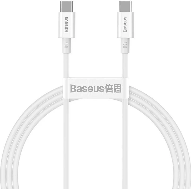Kabëll Baseus Superior USB-C/USB-C, 1m, 100W, bardhë