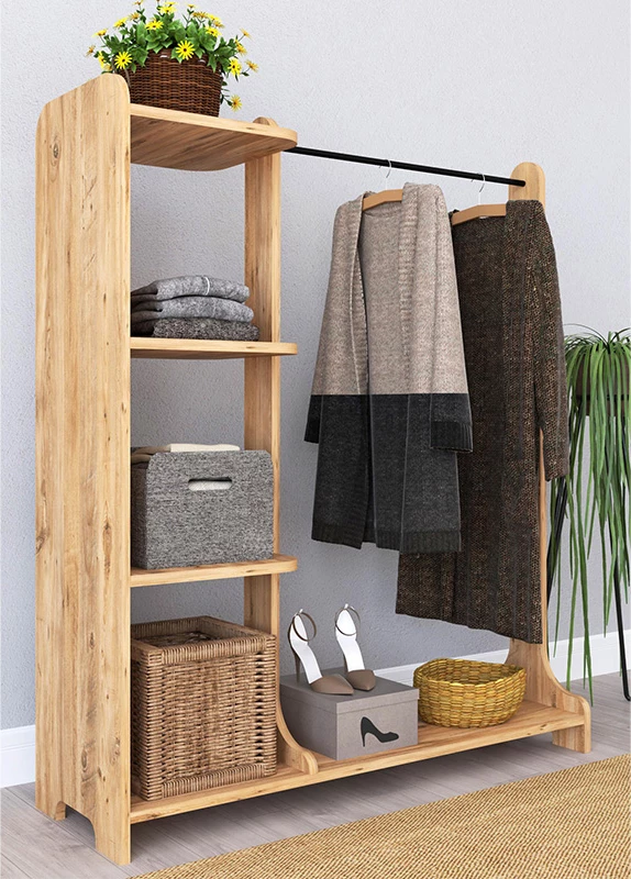 Mobilje hyrëse Renesme, ngjyrë arre e çelët, 106x35x128cm