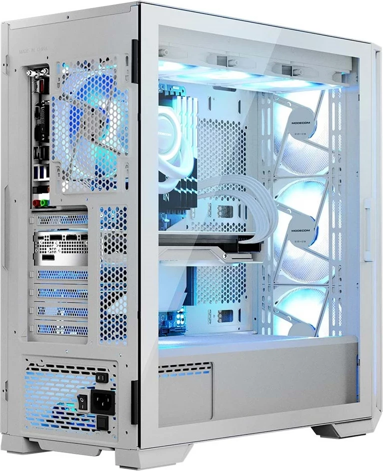 Kasë MODECOM HORIZON ARGB Flow MIDI USB 3.0 X 2 CYPE-C, e bardhë