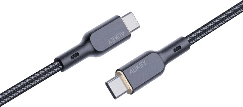 Kabllo USB-C në USB-C AUKEY CB-KCC101, 1m, Kevlar, 100W, E zezë