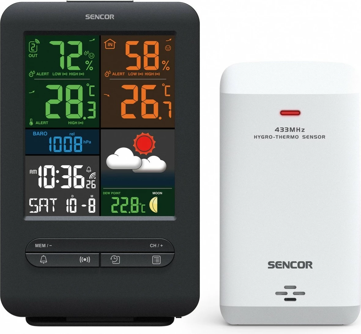 Stacion moti Sencor SWS 7300 me ekran LCD 13.8 cm, i zi