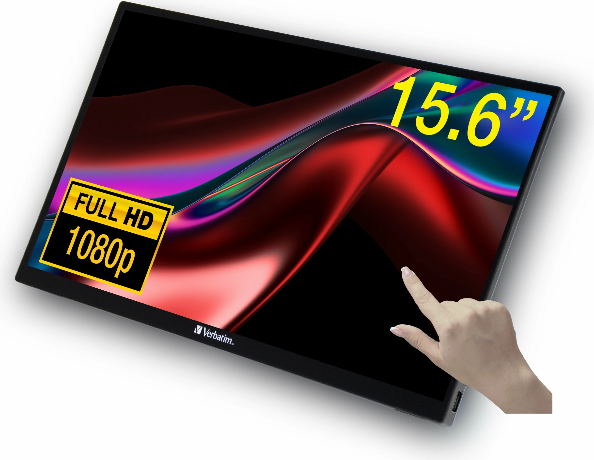 Monitor Verbatim 49592, 15.6 inch, Full HD, Touchscreen, USB-C, i zi