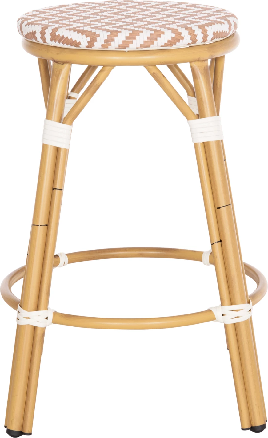 Karrige për bar mesatare alumini CHINO FH6286.04 pamje bambuje, ngjyrë natyrale & tekstilene 43x43x65Hcm