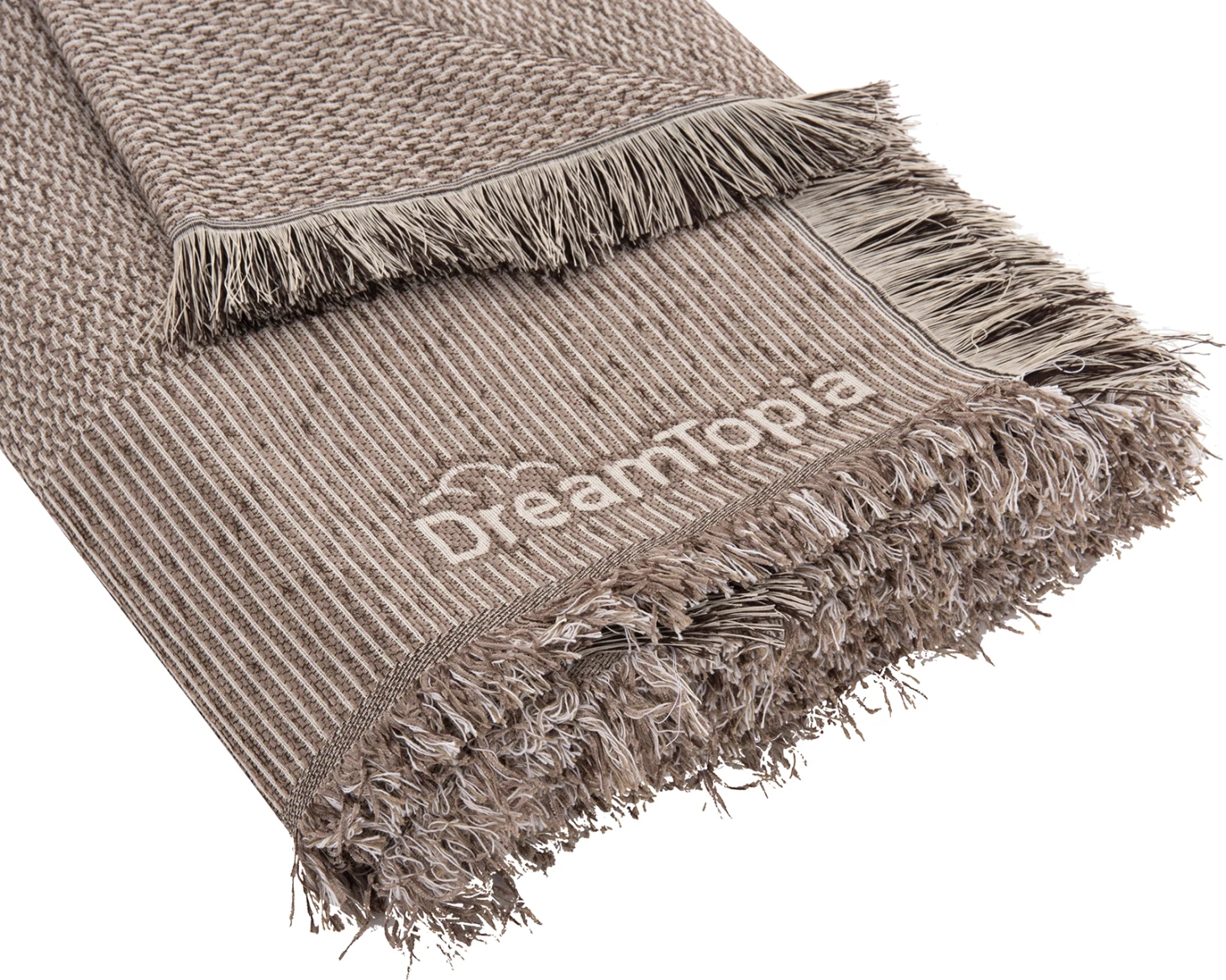 Mbulesë divani me franja DREAMTOPIA FH12165.01 ngjyrë kafe e çelët 295x170 cm