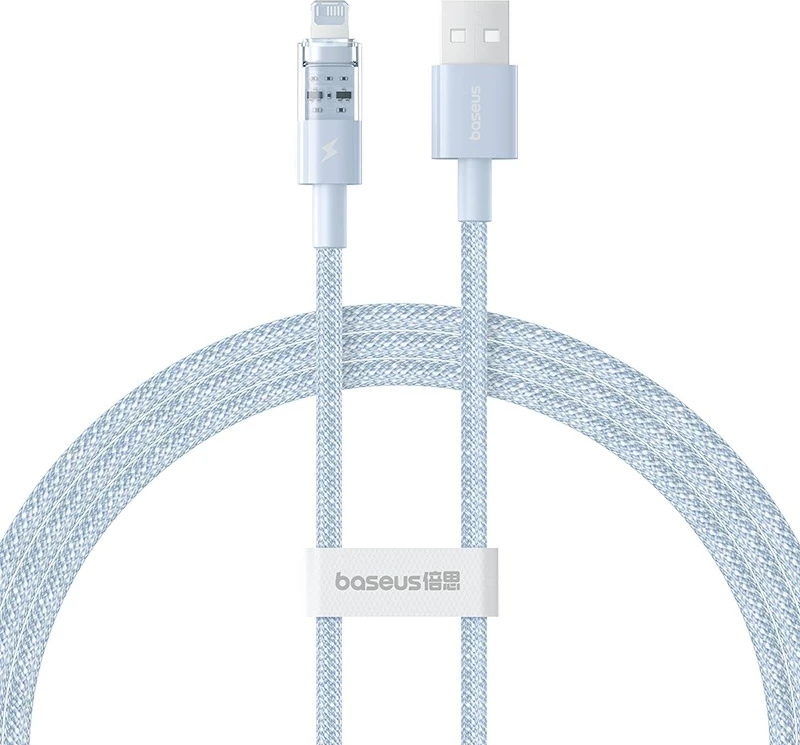 Kabllo Baseus Gem USB në IP, 2.4A, 1 m, Kaltër