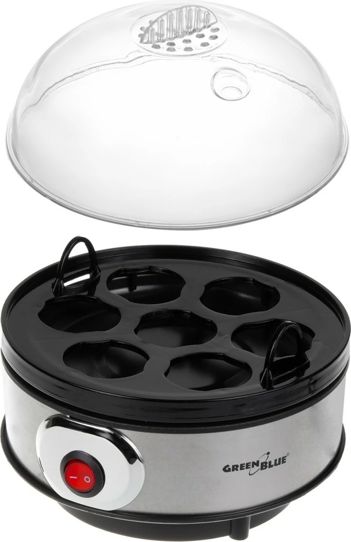 Makineri për zierje vezësh GreenBlue GB572, 7 vezë, 400W, Argjend