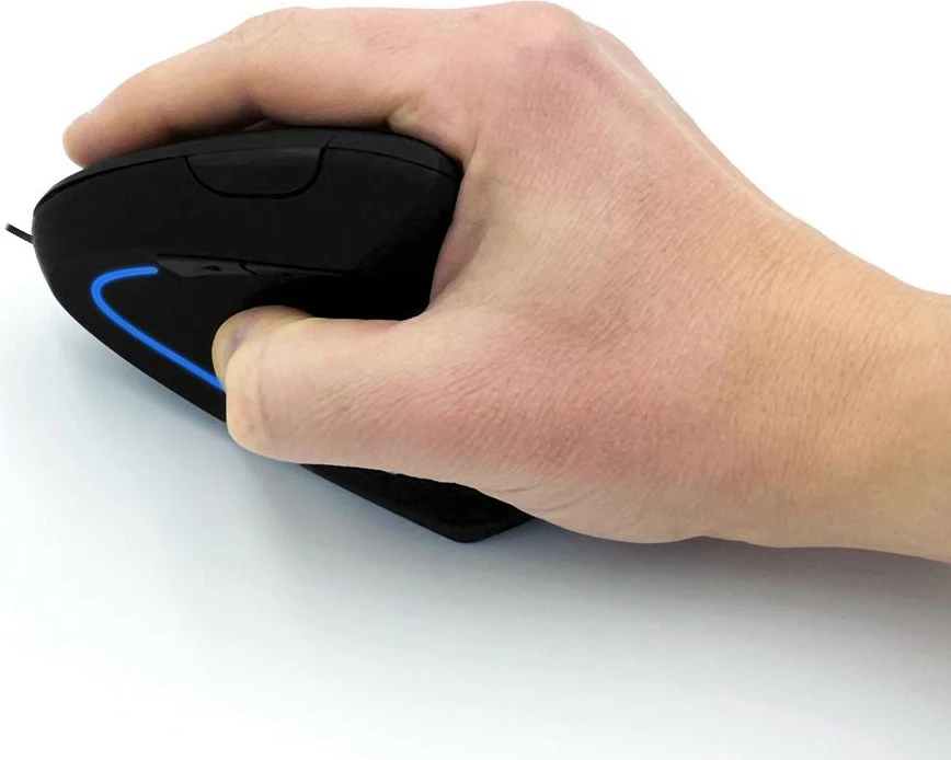 Maus vertikal Media-Tech Vertic MT1122, me ndriçim shumëngjyrësh, me kabllo, i zi