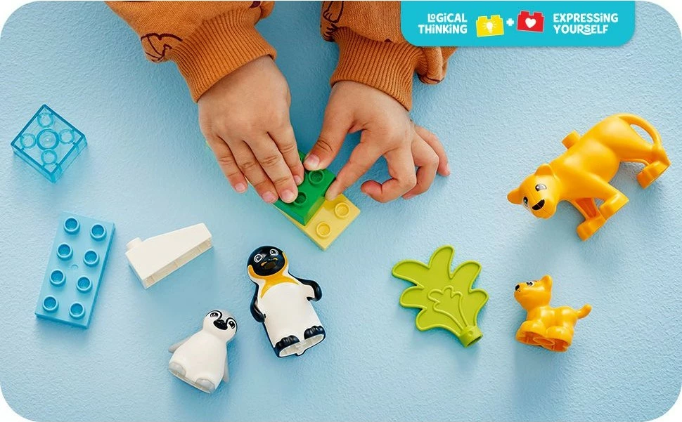 Set ndërtimi LEGO DUPLO 10442, familje kafshësh të egra, 10 pjesë, shumëngjyrëshe
