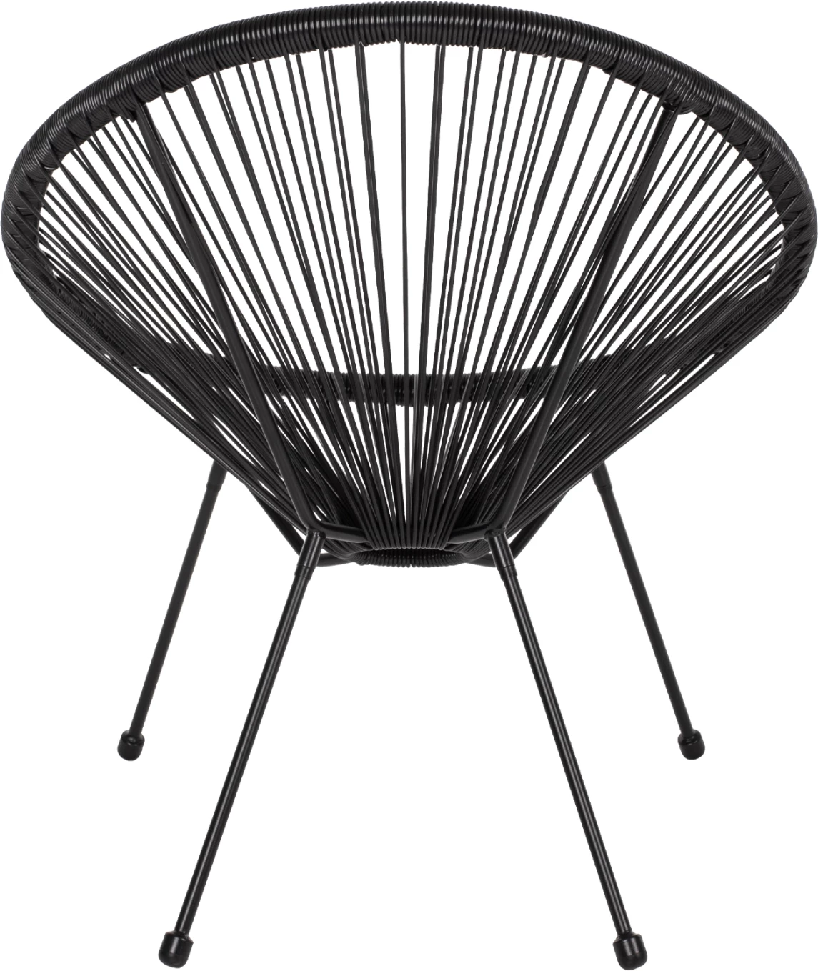 Karrige ACAPULCO lloj foleje, metal i zi dhe ratan i zi, FH5872.01, 70x73x79 cm