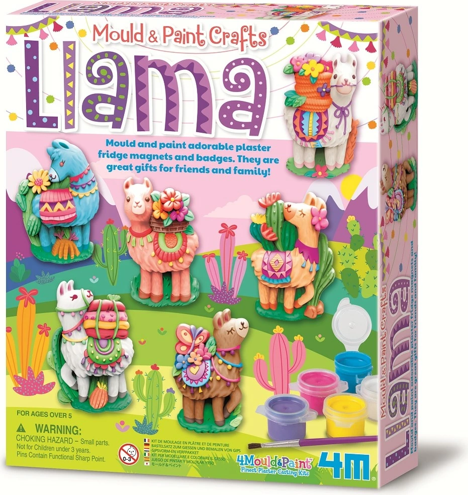 Set kreativ 4m, Llama, për krijim magnetësh dhe broshash, shumëngjyrësh
