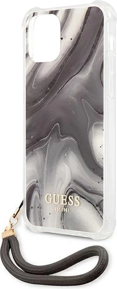 Mbështjellës Guess GUHCP12SKSMAGR për iPhone 12 mini 5.4", Marble Collection, Gri me varëse