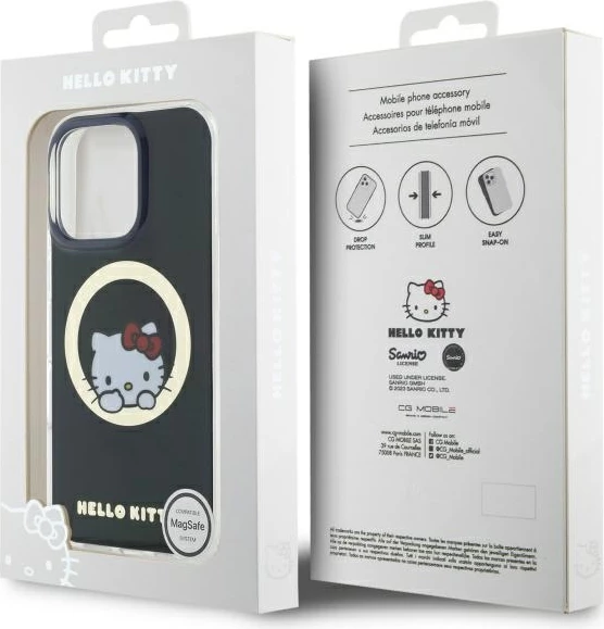Mbështjellës Hello Kitty IML Sweet Kitty MagSafe për iPhone 16 Pro, zi