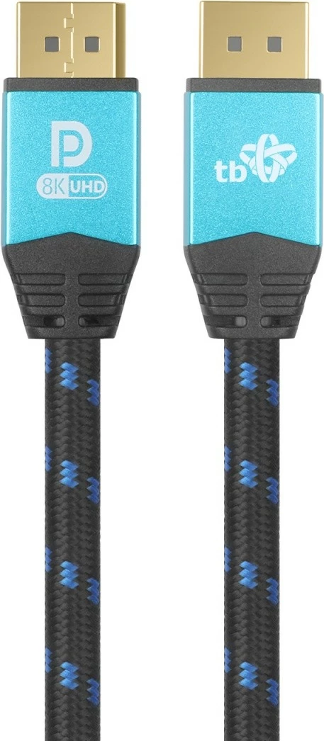 Kabllo DisplayPort TB 2.1, 2m, Blu, për gaming