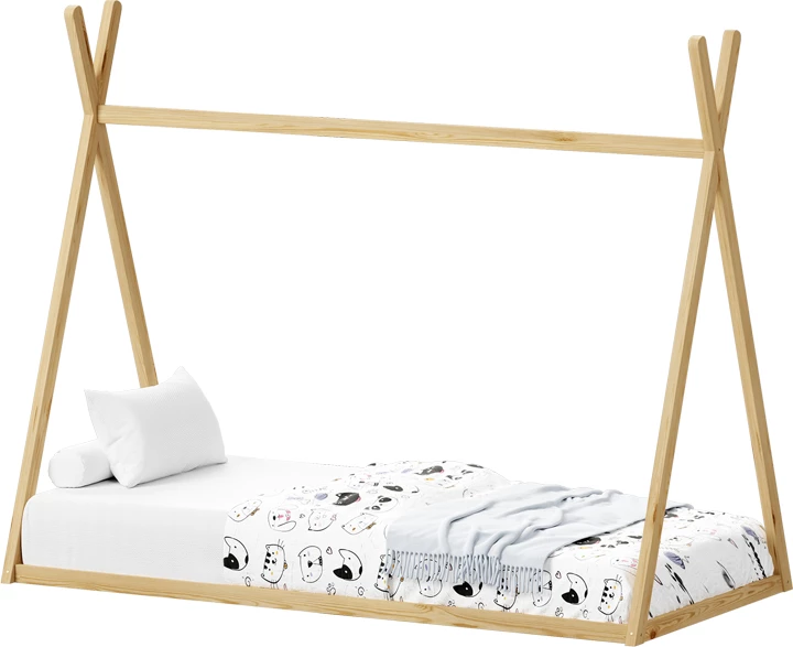 Krevat fëmijësh Montessori stil Lilly, dru pishe, 90x190cm