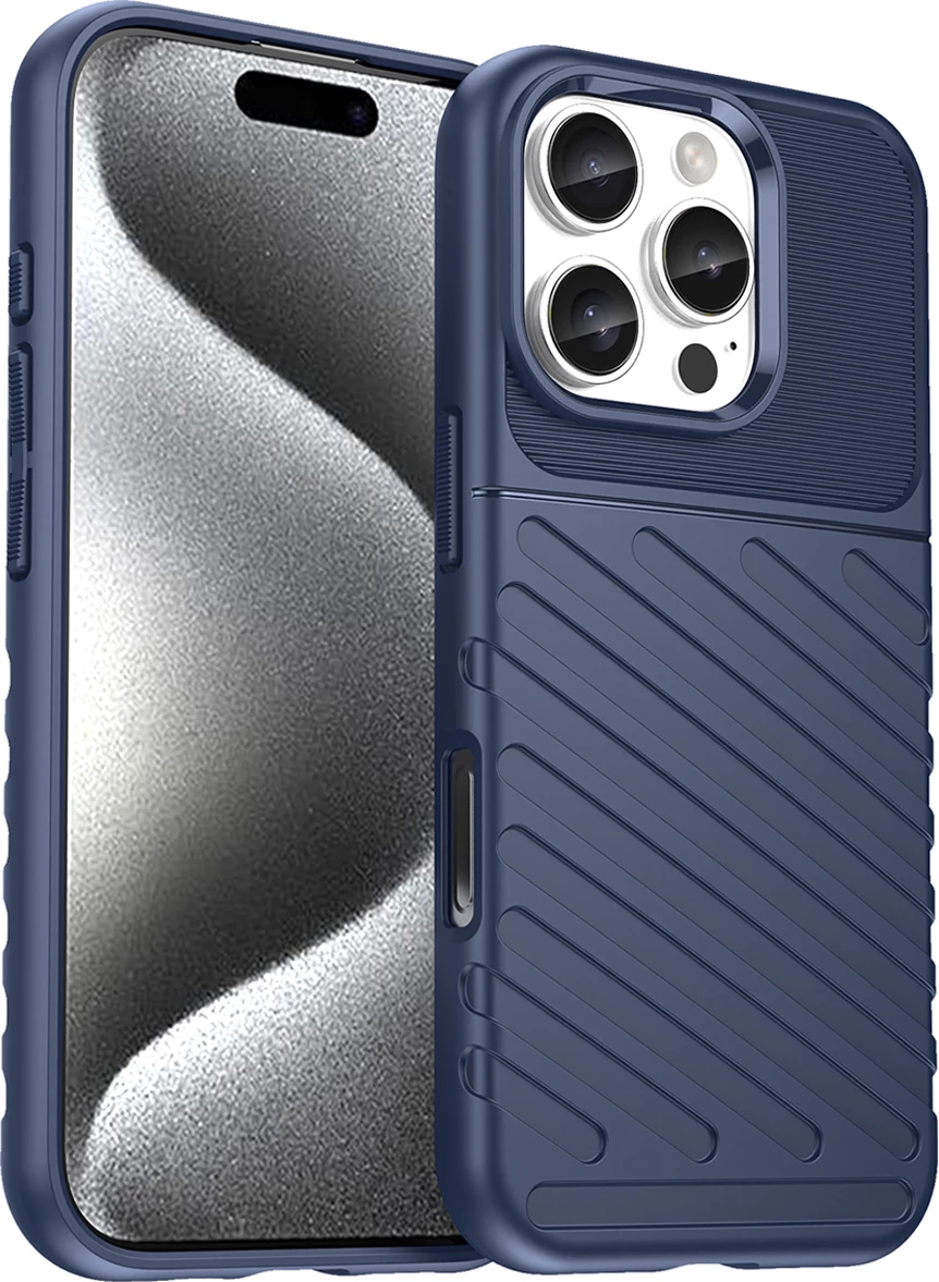 Mbështjellës Hurtel Thunder Case për iPhone 16 Pro Max, TPU, Blu