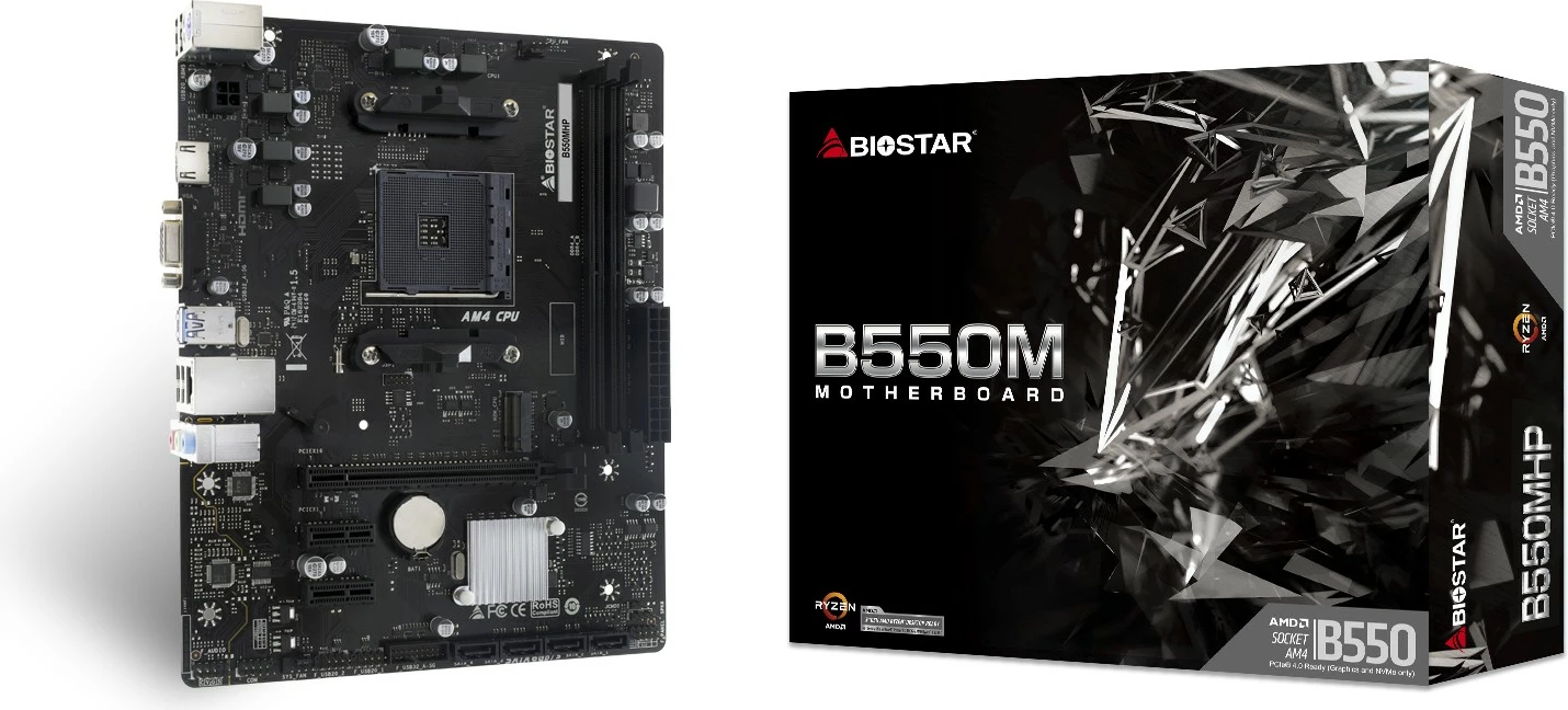Pllakë amë Biostar B550MHP, AMD, Socket AM4, 64 GB, e zezë