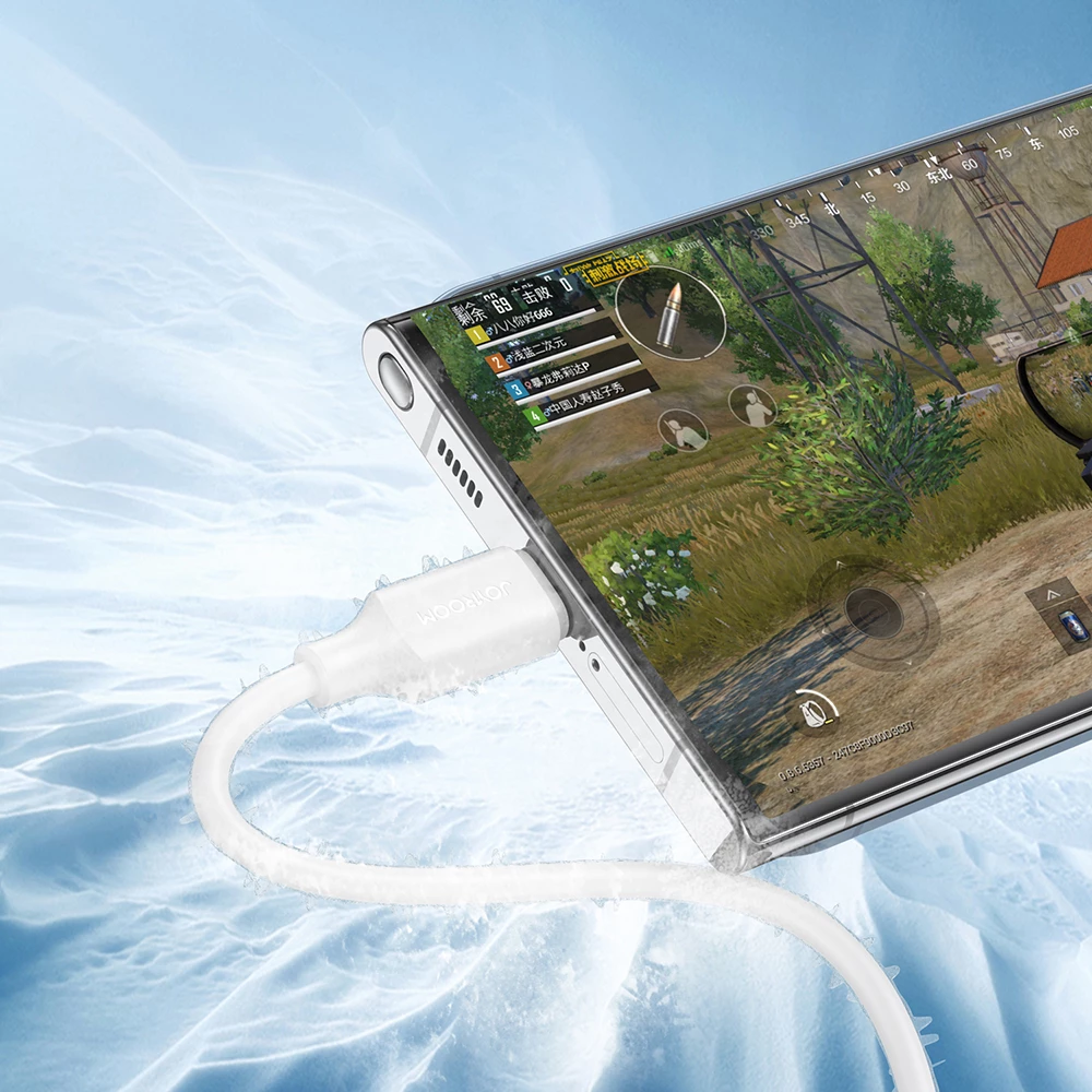 Kabllo Joyroom Long-Lasting Series A9 USB-A / USB-C, 1m, 3A, Bardhë