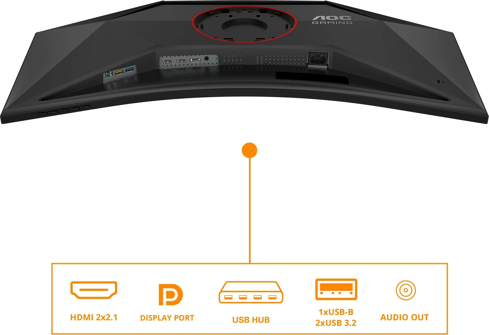 Monitor gaming AOC CU34G4Z, 34 inç, 3440x1440, 240Hz, USB Hub, e zezë/kuqe