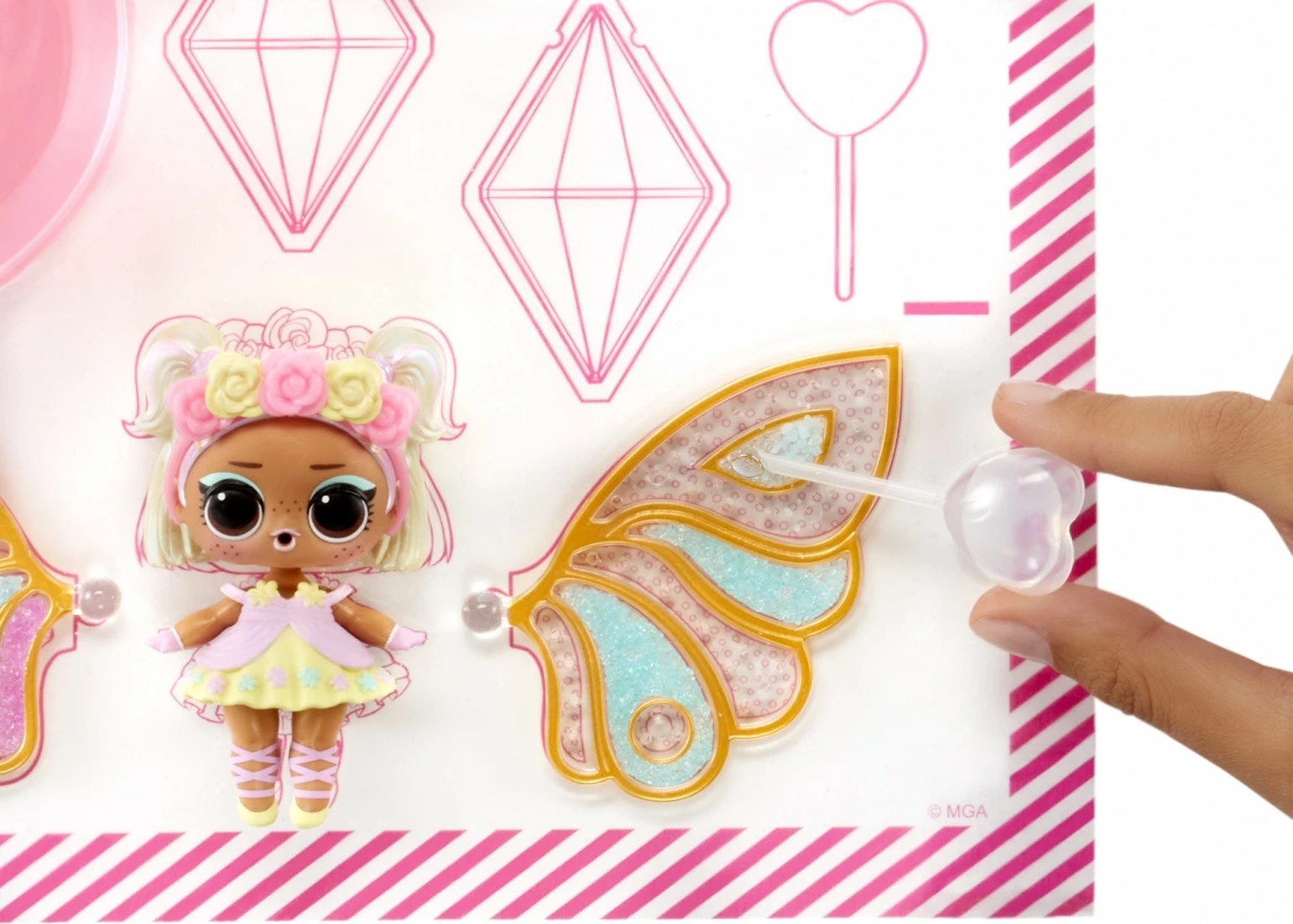 Set lodrash L.O.L. Surprise Fairy, MGA, 30 copë, me aksesorë dhe krahë zanash, për vajza