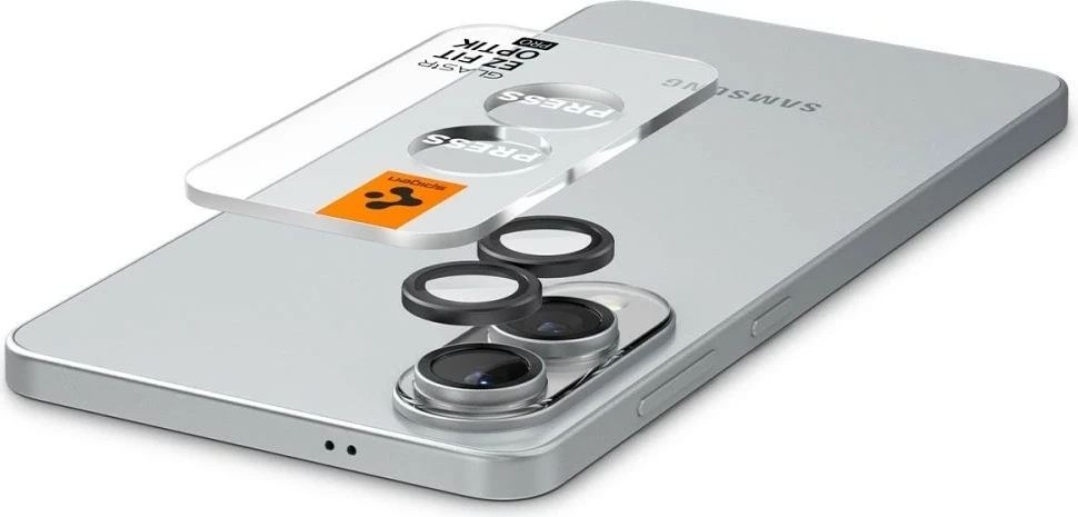 Mbështjellës kamerë Spigen Optik Pro GLAS.TR EZ Fit për Samsung Galaxy S25 Edge, 2 copë, zi