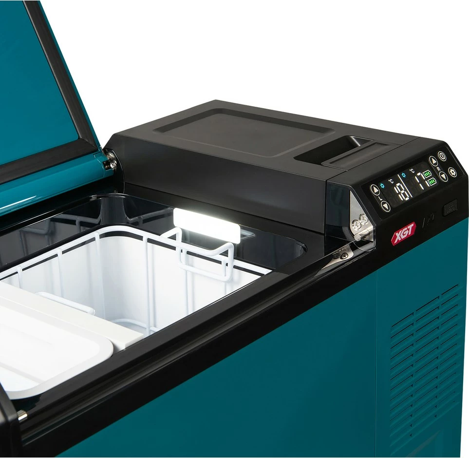 Kuti termike Makita CW004GZ 40V, portative, LED display, me rrota, zi/kaltër