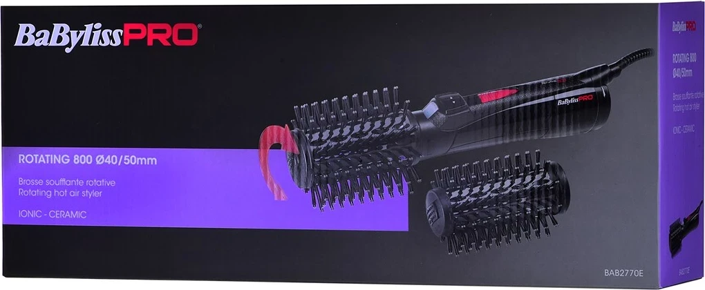 Furçë për stilimin e flokëve BaBylissPRO BAB2770E, me avull, e zezë