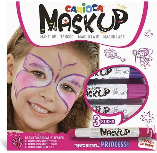 Set ngjyra fytyre Carioca Mask Up Princess, 3 Ngjyra