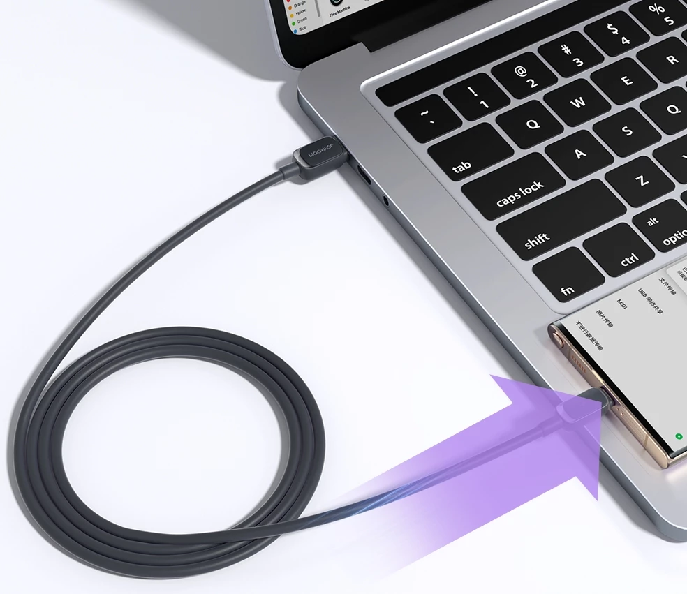 Kabllo Joyroom Multi-Color Series A14, USB-A në micro USB, 2m, 2.4A, e zezë